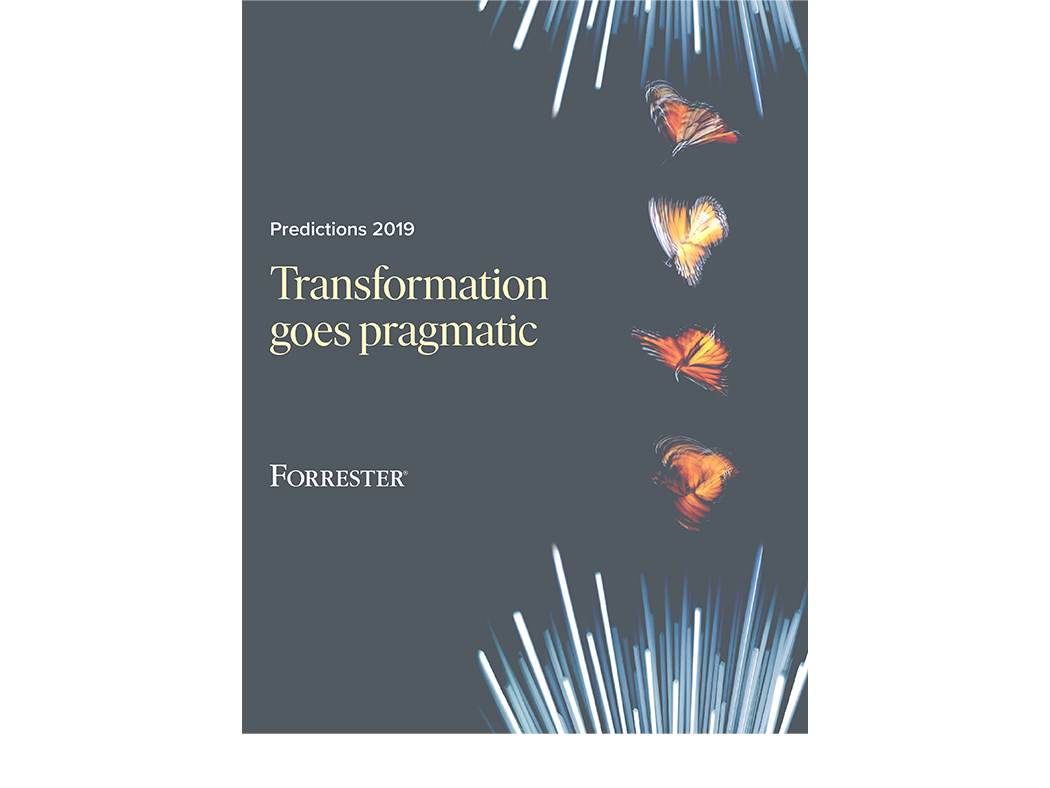 Studie von Forrester für 2019 „Transformation Goes Pragmatic“ mit zum Teil überraschenden Trends für Unternehmen. Abbildung: Forrester