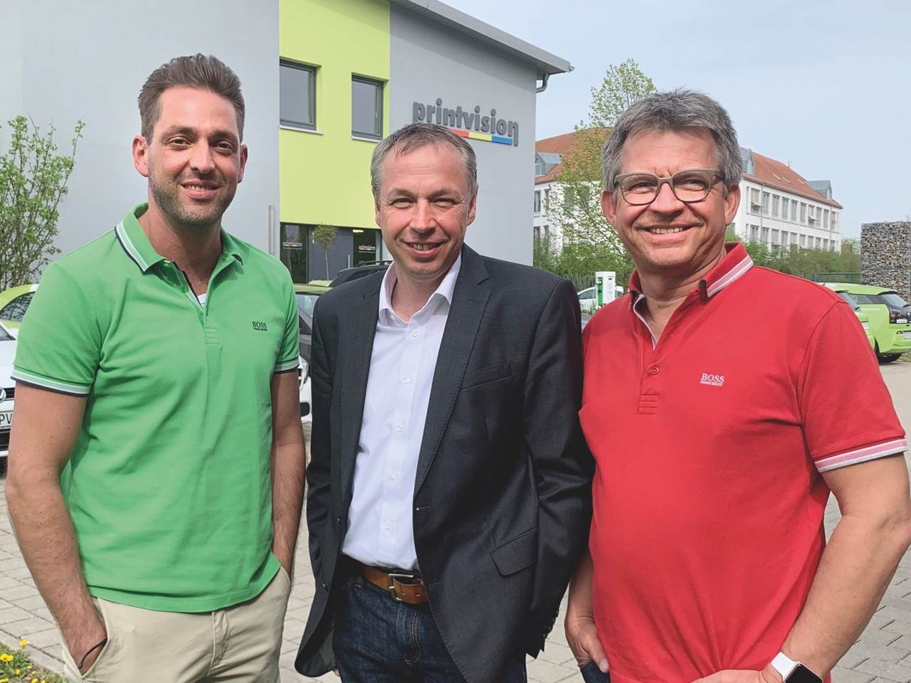 Karim Mürl, Walter Obholzer und Martin Steyer freuen sich auf neue Herausforderungen mit pvup (v. l. ). Abbildung: Printvision AG