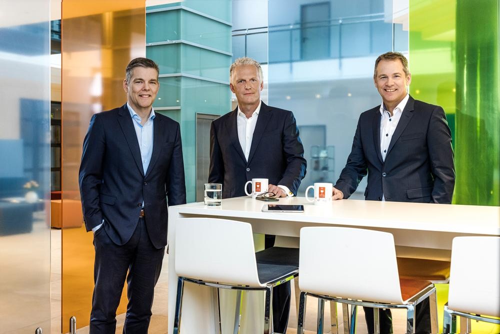 Der Vorstand der Soennecken eG: Georg Mersmann (li.), Dr. Benedikt Erdmann und Frank Esser (re.). Abbildung: Soennecken eG/Jochen Rolfes