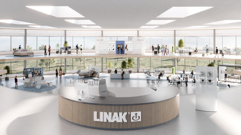 Der neue virtuelle Showroom von Linak. Abbildung: Linak