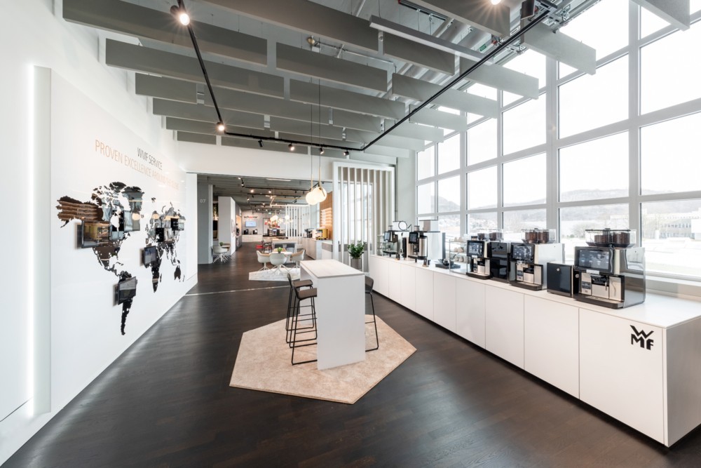 Der Ausstellungsbereich von WMF Professional Coffee Machines im SEB Professional Experience Center. Abbildung: WMF