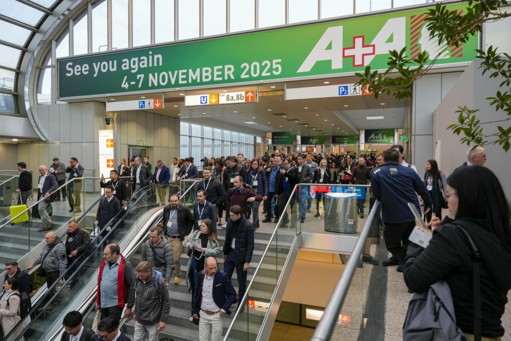 Vom 24. bis 27. Oktober 2023 gut besucht: die A+A in Düsseldorf. Abbildung: Messe Düsseldorf