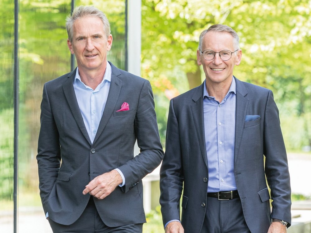 Die beiden Bene-Geschäftsführer Michael Fried (l.) und Manfred Huber (r.). Abbildung: Bene