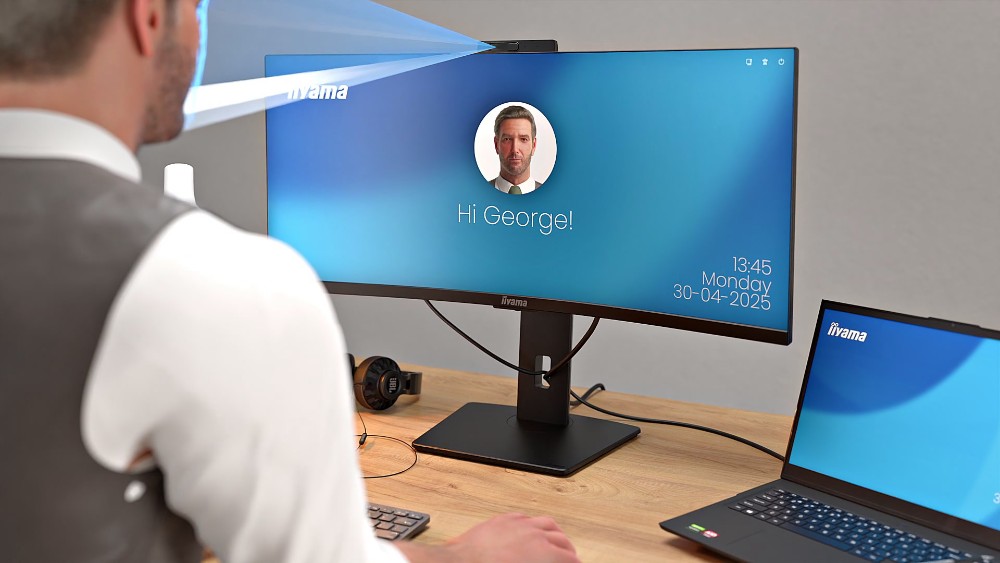 Die sanfte 1.500-R-Wölbung des 34-Zoll-Curved-Business-Monitor XCB3497WQSNP-B1 reduziert Augenbelastung und Ermüdung. Abbildung: iiyama