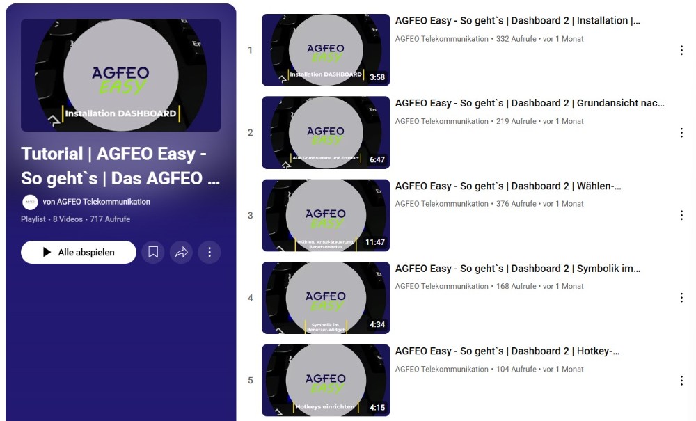 „Agfeo Easy – So geht's!“ Die neue Agfeo-Tutorial-Reihe. Abbildung: Screenshot