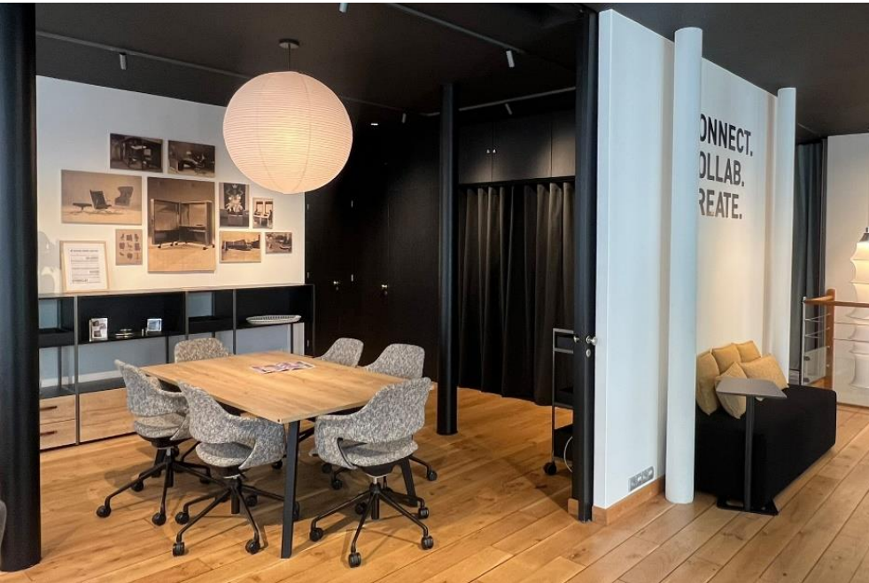 Der neue Pariser Showroom von König + Neurath ist in verschiedene Zonen und Stilwelten gegliedert. Abbildung: König + Neurath