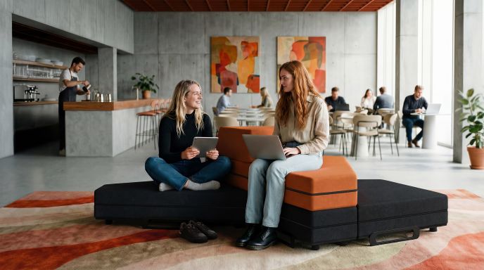 Ein unkompliziertes Loungesystem für spontane und agile Kommunikation. Abbildung: König + Neurath