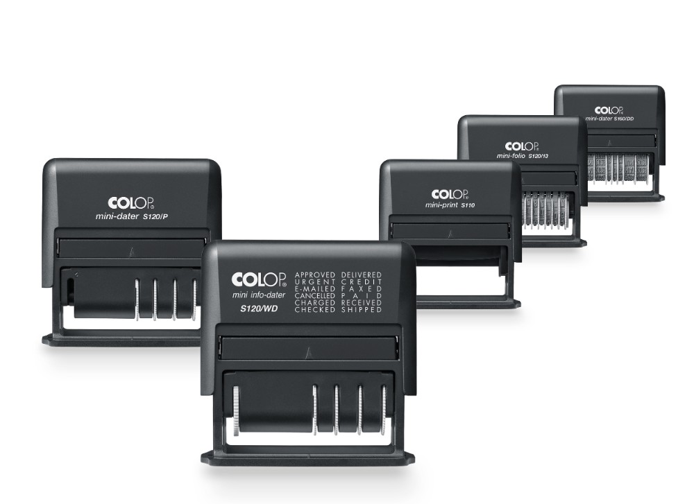 Die Colop Mini Line verbindet bewährte Funktionalität mit einem zeitgemäßen Erscheinungsbild. Abbildung: Colop