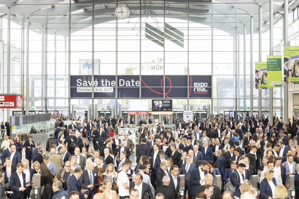 1.777 Aussteller aus 37 Ländern und mehr als 42.000 Besucher kamen zur Expo Real 2026. Abbildung: Messe München GmbH
